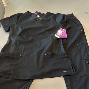 Healing Hands Black Scrub Set